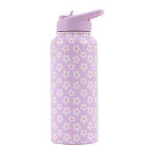 Load image into Gallery viewer, 950ml Insulated Water Bottle Purple Daisy - Travel mug sold separately