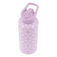 Load image into Gallery viewer, 950ml Insulated Water Bottle Purple Daisy - Travel mug sold separately