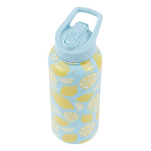 Load image into Gallery viewer, 950ml Insulated Water Bottle - Blue Lemons - Travel mug sold separately
