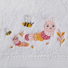 Load image into Gallery viewer, Little Critters Pink Bath Towel & Washer set in organza bag