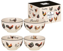 Load image into Gallery viewer, CHICKENS -SET 4 BOWLS