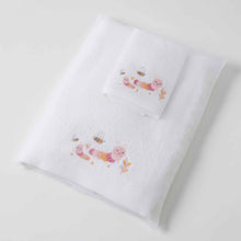 Load image into Gallery viewer, Little Critters Pink Bath Towel & Washer set in organza bag