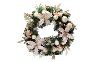 25% OFF - 65cm Gold Poinsettia Wreath