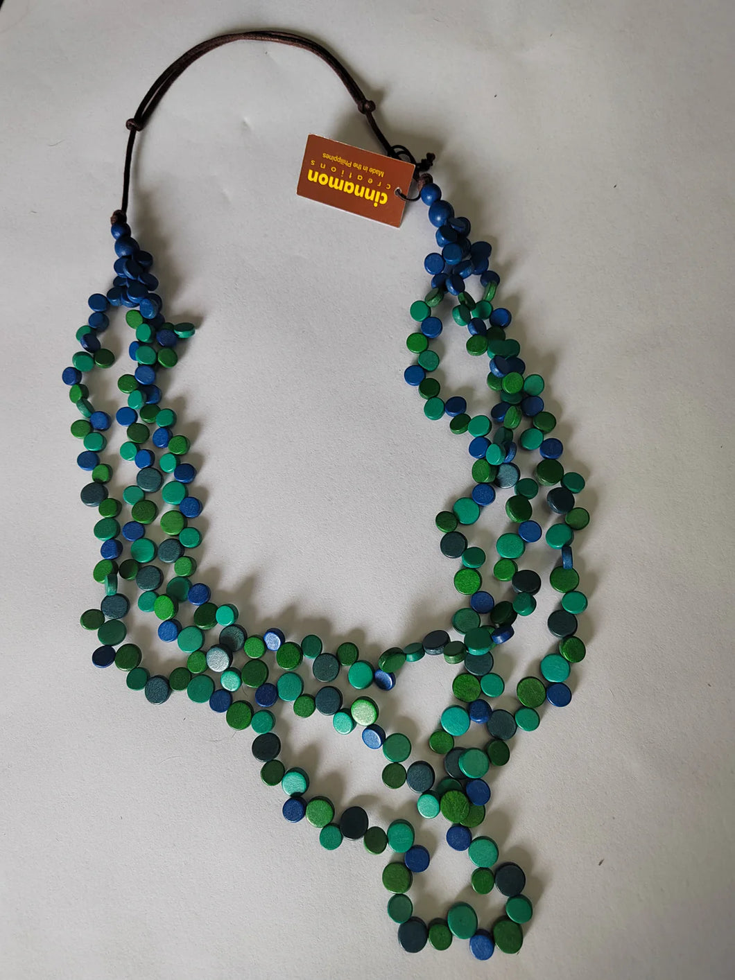 Wooden Necklace - Teal