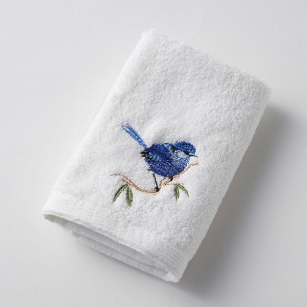 Blue Wren Facewasher by Pilbeam