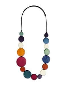 Multi coloured wooden necklace