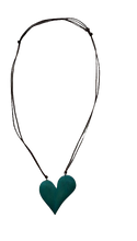 Load image into Gallery viewer, Turquoise wooden heart necklace
