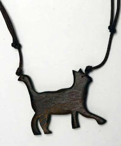 Wooden cat necklace- timber look