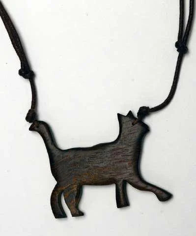 Wooden cat necklace- timber look