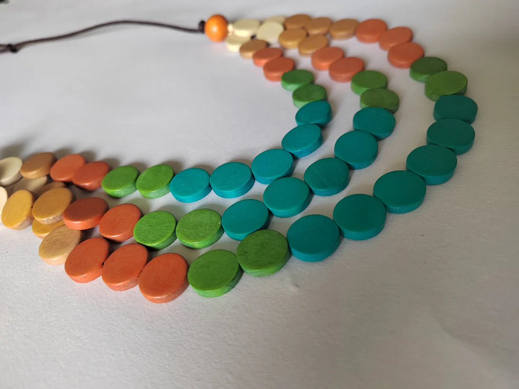 3 later multi colour necklace