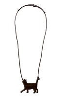 Load image into Gallery viewer, Wooden cat necklace- timber look
