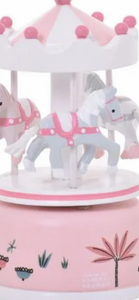 Pink Wooden Musical Carousel