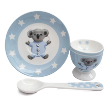 Load image into Gallery viewer, Koala egg cup/plate/spoon set -Blue

