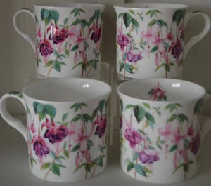 Set 5 Fuchsia Mugs - Heritage collection