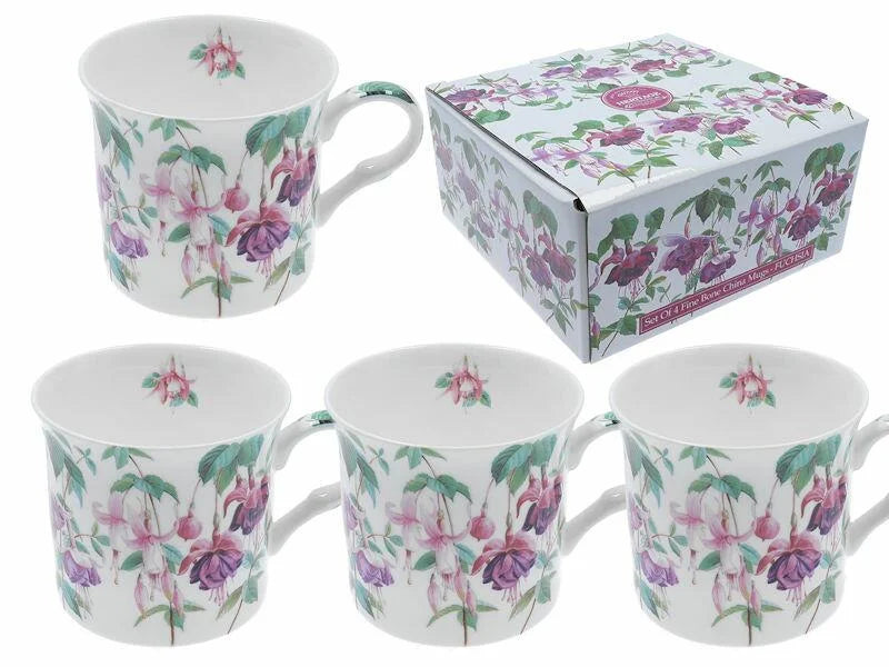 Set 5 Fuchsia Mugs - Heritage collection