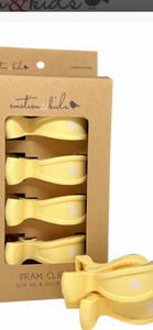 Set 4 Pram Clips - Buttermilk