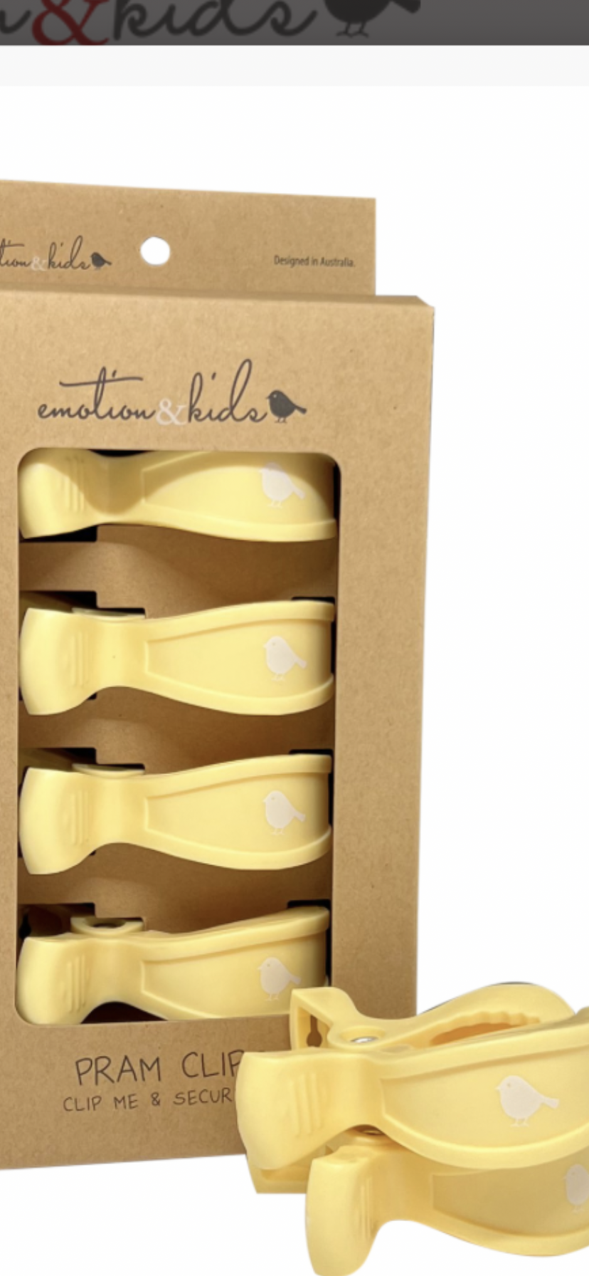 Set 4 Pram Clips - Buttermilk