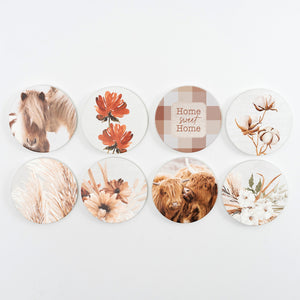 Highland Cows Ceramic Coaster