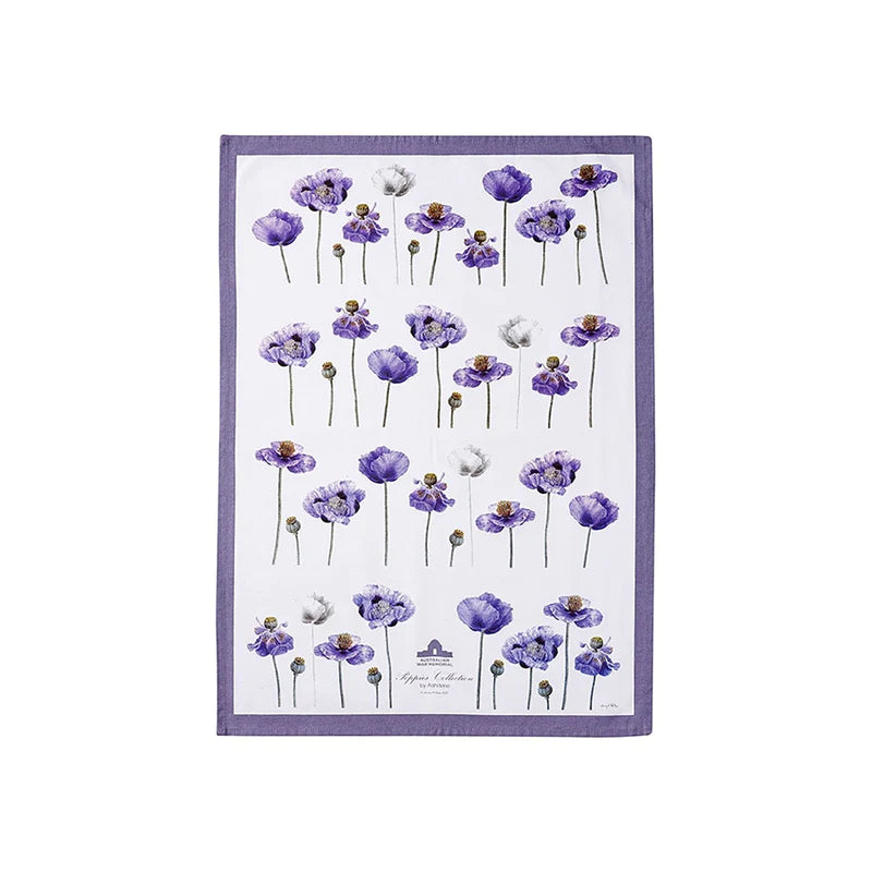 TEATOWEL PURPLE PEONY