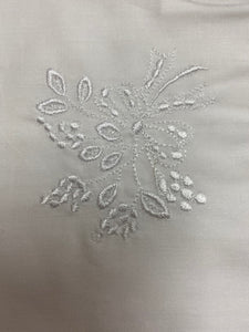 White Flower embroidered handkerchief