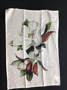 Magnolia linen Teatowel