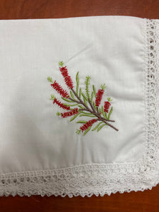 Bottlebrush Embroidered Handkerchief