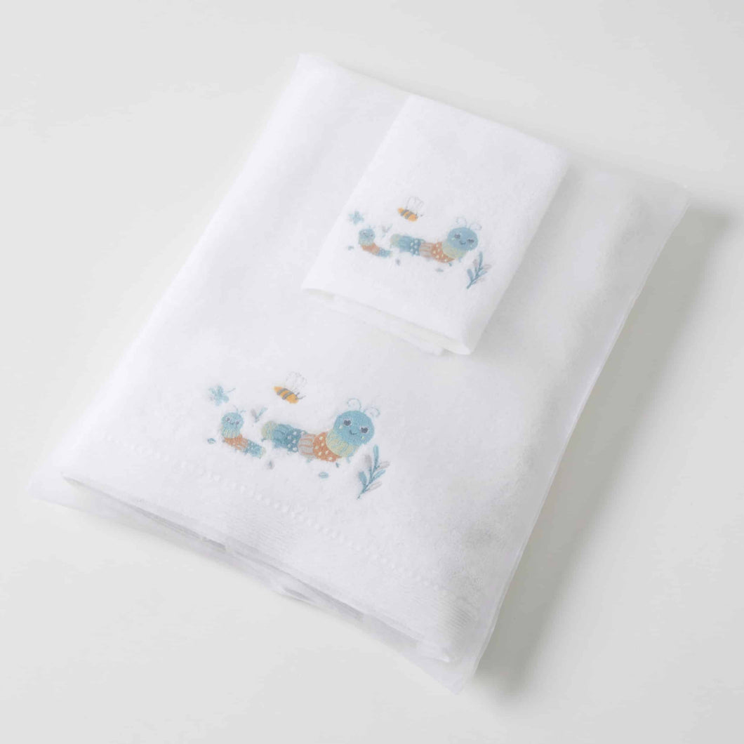 Little Critters Blue Bath Towel & Washer In organza bag