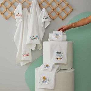 Little Critters Blue Bath Towel & Washer In organza bag