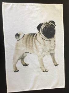 Pug dog Cotton Teatowel