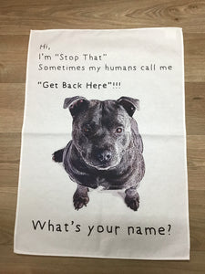 Grey Staffy cotton Teatowel