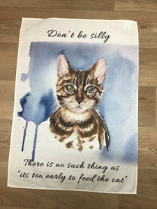Don’t be silly cat tea towel