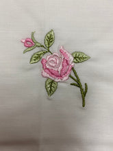 Load image into Gallery viewer, Pink Rose Embroidered Handkerchief
