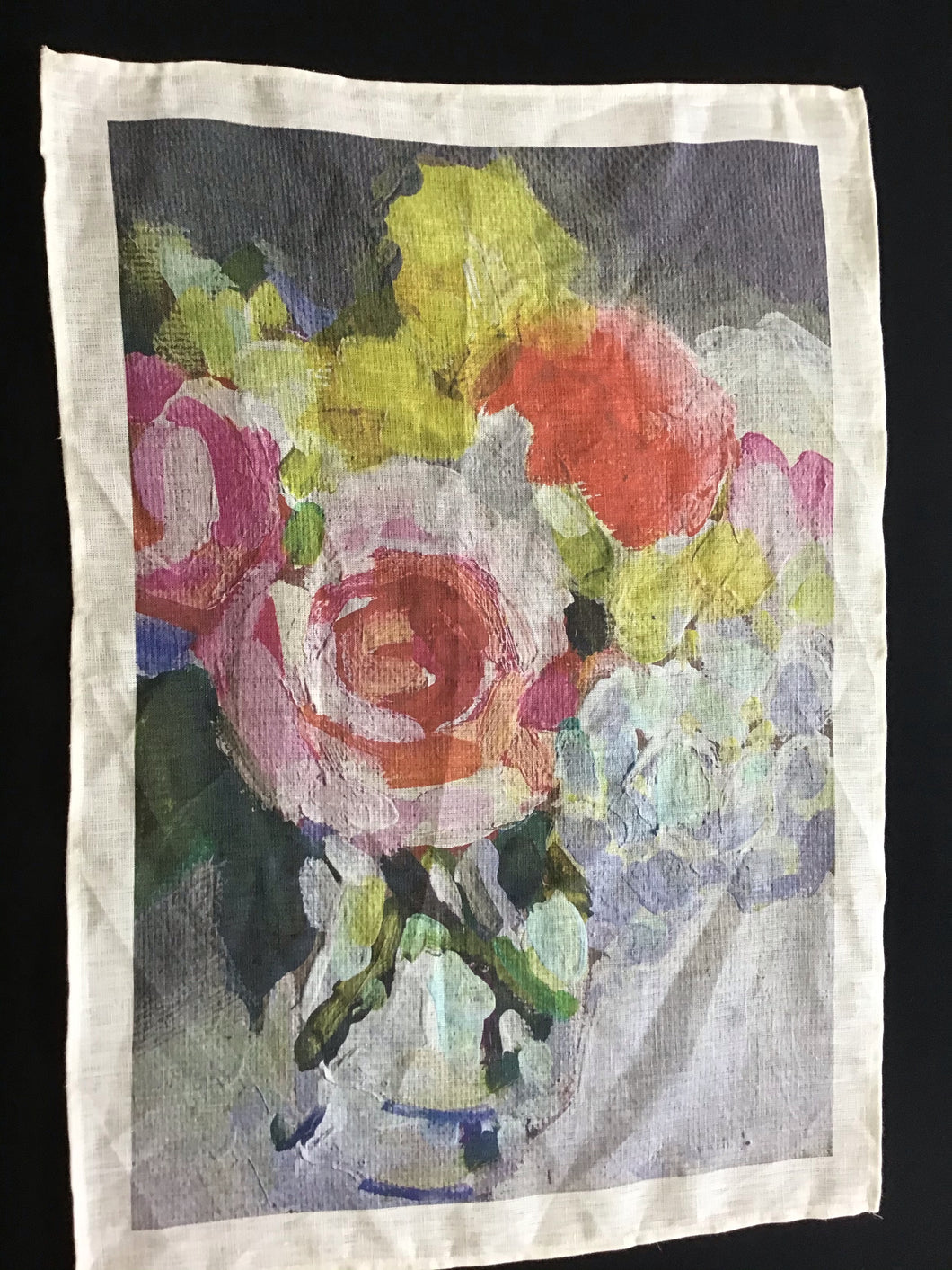 Rose Linen Teatowel